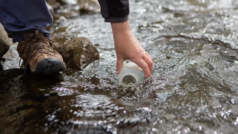 taking a water sample